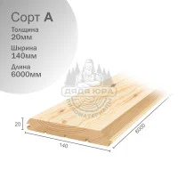Имитация бруса сосна сорт А 20х140х6000мм