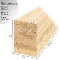 Клееная доска из сосны 150х200х6000 мм (Череповец)