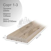 Имитация бруса дуб сорт 1-3 22х135х900-2700мм