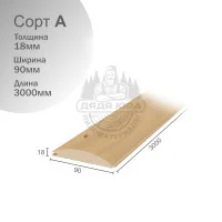 Блок-хаус ольха сорт А 18х90х3000мм