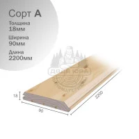 Имитация бруса липа сорт А 18х90х2200мм