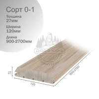 Имитация бруса дуб сорт 0-1 27х120х900-2700мм