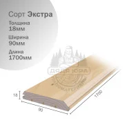 Имитация бруса липа сорт Экстра 18х90х1700мм