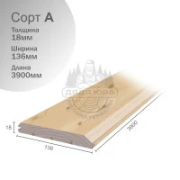 Имитация бруса липа сорт А 18х136х3900мм