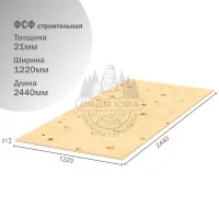 Фанера ФСФ строительная 21х1220х2440мм